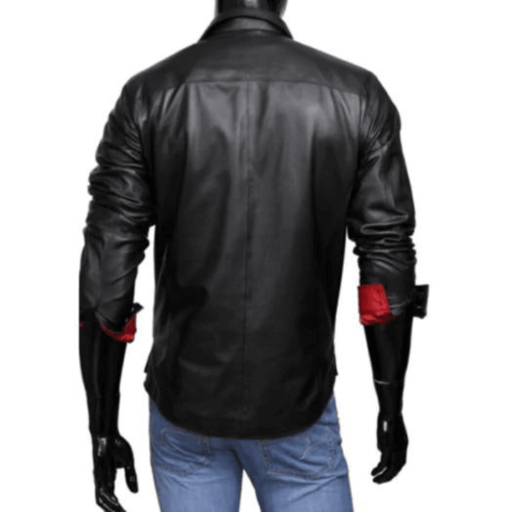 Mens Genuine Leather Full Sleeves Slim Fit Party Wear Shirt