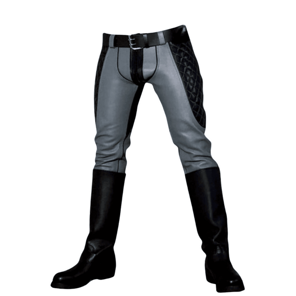 Mens Gray Genuine Leather Pants - Stylish Casual Club Wear Real Leather Trousers
