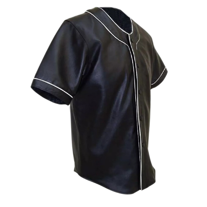 black leather baseball jersey leather baseball jersey, leather baseball shirt, custom leather baseball jersey, baseball shirt, custom baseball shirts, baseball jersey shirt, baseball shirts for men, black baseball jersey, custom baseball jersey maker, mens black leather baseball jersey