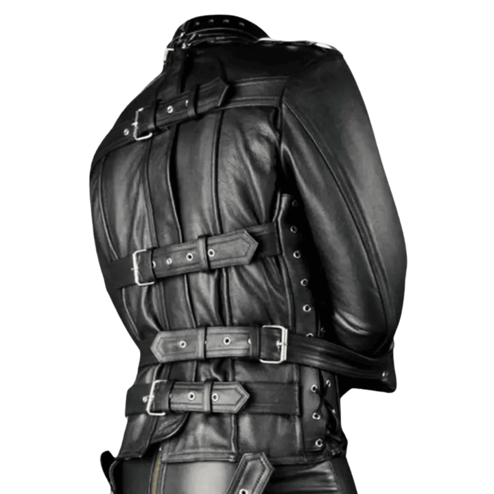 Fetish leather jacket,
Restraint straight jacket,
Men’s bondage jacket,
Leather bondage jacket,
Leather fetish straight jacket,
Kink straight jacket,
Heavy duty bondage jacket,
BDSM gear for men,
Bondage restraint wear,
Fetish clubwear jacket,
Leather restraint costume,
Extreme bondage jacket,
Master slave play gear,
BDSM roleplay straight jacket,
Leather bondage restraints,
Fetish dungeon outfit,
Bondage cosplay jacket,
Leather straight jacket,
BDSM jacket,
Bondage straightjacket,
Fetish leather wear,
