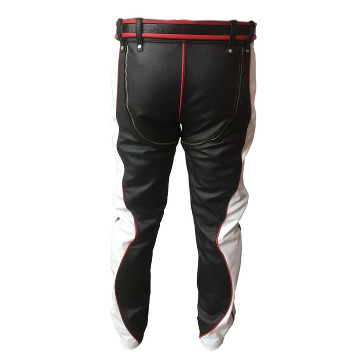 red black and white leather pants, leather pants, mens leather pants, mens white leather pants, white leather pants, real leather pants, white leather trousers, black and white leather pants, white and black leather pants