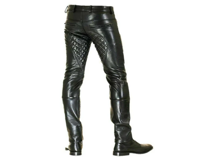 mens black leather pants, leather pants, mens leather pants, black leather pants, leather trousers, leather jeans, quilted leather pants