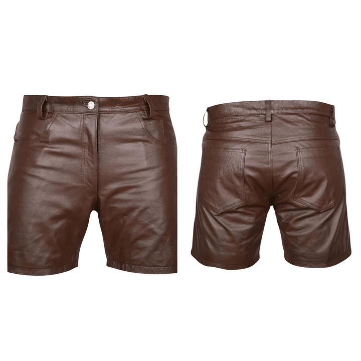 men’s leather shorts, brown leather shorts, genuine leather shorts men, biker leather shorts, casual leather shorts men, real leather shorts, leather festival shorts, men’s streetwear shorts, men’s alternative fashion shorts, premium leather shorts, leather pride shorts, men’s vintage leather shorts, handmade leather shorts, leather shorts with pockets, men’s tailored leather shorts