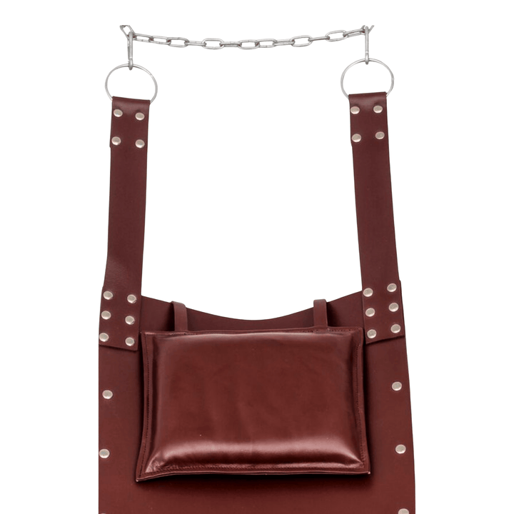 Brown leather bondage sling,
Premium leather sling,
Genuine leather bondage sling,
Adjustable bondage sling with headrest,
BDSM sling with padded headrest,
Leather sling with rivets,
Heavy duty bondage sling,
Luxury leather BDSM sling,
Best brown leather bondage sling with padded headrest,
Genuine leather BDSM sling with adjustable straps,
