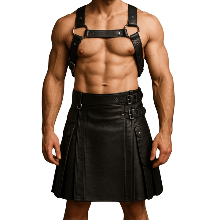 Genuine leather kilt,
Leather kilt with harness,
Men’s leather kilt,
Black leather kilt,
Gothic leather kilt,
Punk leather kilt,
Utility leather kilt,
Leather kilt outfit,
Leather chest harness kilt,
Leather kilt with straps,
Leather kilt with pockets,
Harness and kilt set,
Men’s gothic kilt,
Men’s punk kilt,
Men’s alternative fashion kilt,
Leather clubwear kilt,
Festival leather kilt,
Cosplay leather kilt,
Men’s genuine leather kilt with harness,
Gothic punk leather utility kilt,