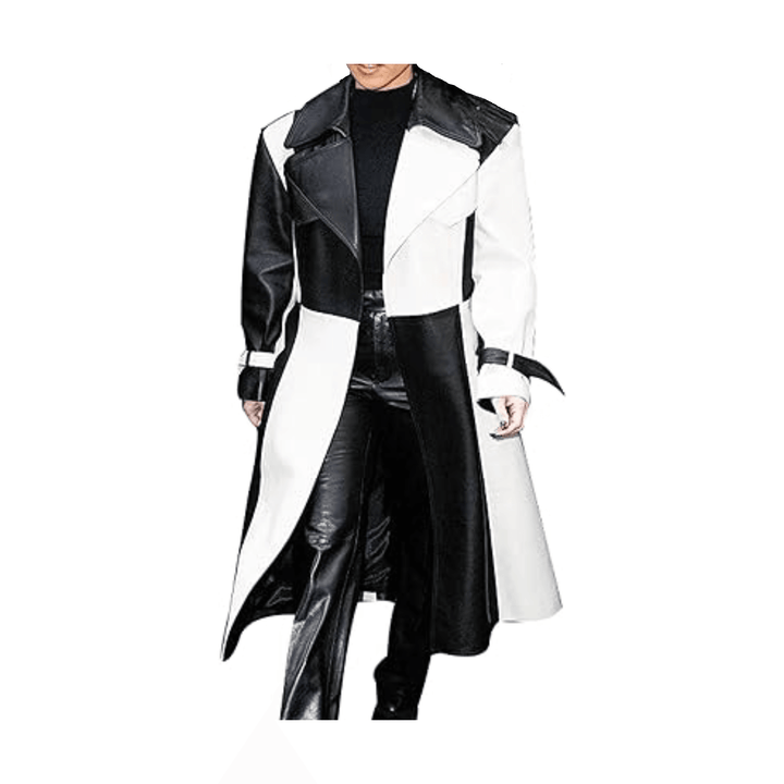 Women Real Lambskin Leather Kim Kardashian Stylish Long Coat with Belt - Gift for Her - Attileo Handmade Adult Leather Products