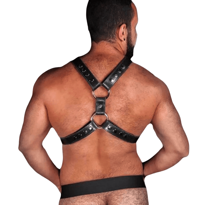 gay pride leather harness,
men’s bondage leather gear,
leather chest harness with jock,
men’s fetish wear harness,
leather body harness for men,
gay clubwear leather jockstrap,
men’s kinky leather harness outfit,
adjustable leather harness with jockstrap,
handmade leather fetish harness for men,
leather harness and jockstrap for gay pride,
men’s leather fetish gear set,
strong leather harness with O-rings,
fetish leather jockstrap with chest harness,
premium leather BDSM harness outfit,