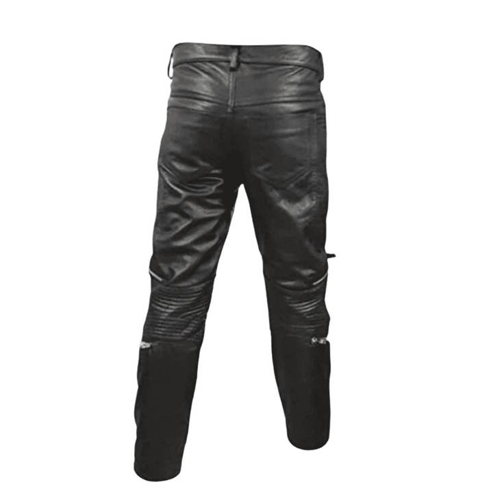 Mens Genuine Leather Five pockets Leather Jeans Style Pants Trousers