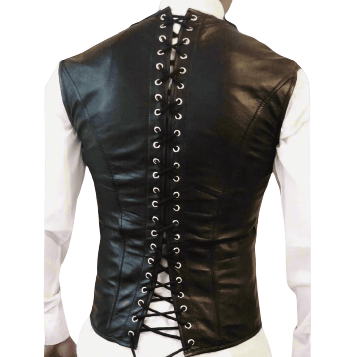 lace-up back leather vest men,
vintage leather vest for men,
men’s fashion leather corset,
leather corset vest gothic men,
men’s black leather corset vest with buttons,
leather vest with lace-up back for men,
gothic steampunk leather vest for men,
cosplay costume leather vest men,
real leather corset vest men’s fashion,
men’s punk rock leather vest corset style,
sleeveless leather vest for men cosplay,