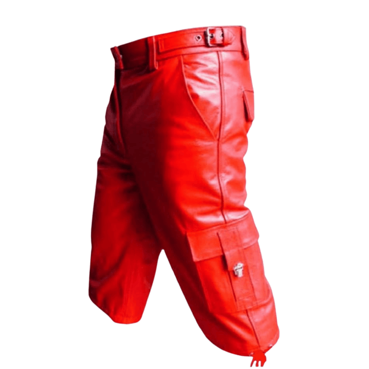 men’s red leather cargo shorts,
red leather biker shorts for men,
genuine leather cargo shorts,
men’s leather knee length shorts,
red leather streetwear shorts,
biker style leather shorts men,
premium leather cargo shorts,
leather shorts with pockets men,
adjustable waist leather shorts,
men’s leather riding shorts,
red leather motorcycle shorts