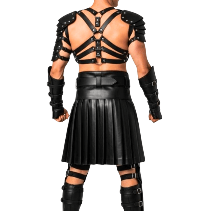 medieval warrior leather Halloween,
leather gladiator costume Halloween,
Roman warrior leather Halloween outfit,
gladiator costume men Halloween,
leather harness Halloween costume,
gladiator Halloween outfit men,
leather shoulder armor Halloween,
warrior leather costume Halloween,
gladiator kilt Halloween costume,
Roman cosplay Halloween leather,
fantasy warrior Halloween leather,