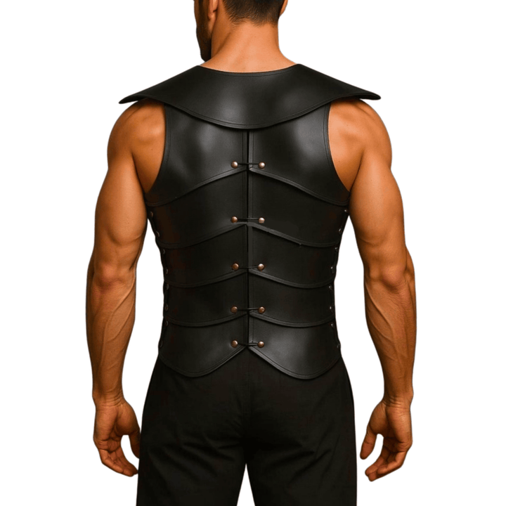 men’s leather warrior armor vest,
black leather gladiator chest plate,
medieval leather armor costume,
men’s cosplay leather armor,
leather chest plate for men,
gladiator costume armor vest,
medieval warrior cosplay armor,
LARP leather armor vest,
renaissance fair leather armor,
men’s fantasy armor costume,
leather gladiator cosplay outfit,
medieval chest plate leather vest,
gothic leather armor for men,
men’s stage performance leather armor,
durable leather cosplay vest,
men’s costume armor chest protector
