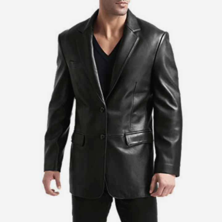 Men’s leather blazer,
Black leather blazer,
Leather blazer jacket,
Genuine leather blazer,
Leather coat for men,
Men’s leather jacket,
Men’s formal leather jacket,
Two-button leather blazer,