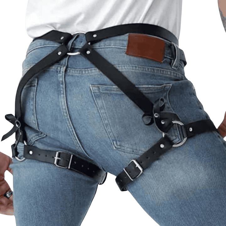 leather cosplay costume male,
men's fetish wear leather,
leather jockstrap harness,
gladiator leather harness men
