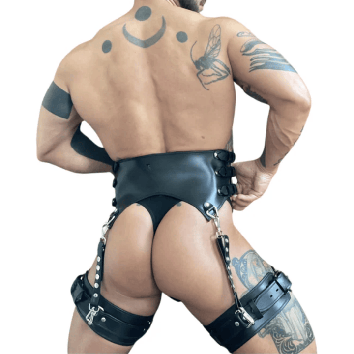 men's leather harness,
genuine leather corset men,
leather thigh strap harness,
male bondage gear,
leather fetish outfit men,
BDSM leather gear men,
leather body harness men,
real leather male lingerie,
gay leather outfit,
leather torso harness,
erotic leather gear men,
leather cosplay costume male,
men's fetish wear leather,
leather jockstrap harness,
gladiator leather harness men