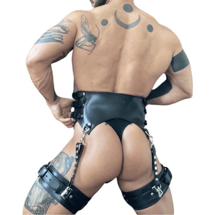men's leather harness,
genuine leather corset men,
leather thigh strap harness,
male bondage gear,
leather fetish outfit men,
BDSM leather gear men,
leather body harness men,
real leather male lingerie,
gay leather outfit,
leather torso harness,
erotic leather gear men,
leather cosplay costume male,
men's fetish wear leather,
leather jockstrap harness,
gladiator leather harness men