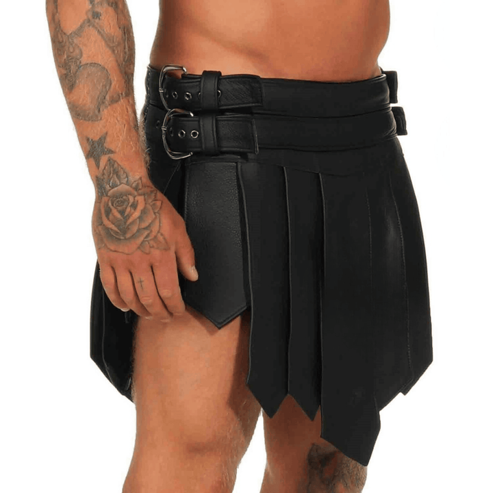 mens black leather gladiator kilt, black leather kilts for men, roman gladiator skirt, mens leather kilt, leather kilt, leather kilts,leather kilts for men,mens black leather kilt,black leather kilt,men's kilts,kilt men,gladiator leather kilt,roman leather kilt,mens leather kilts