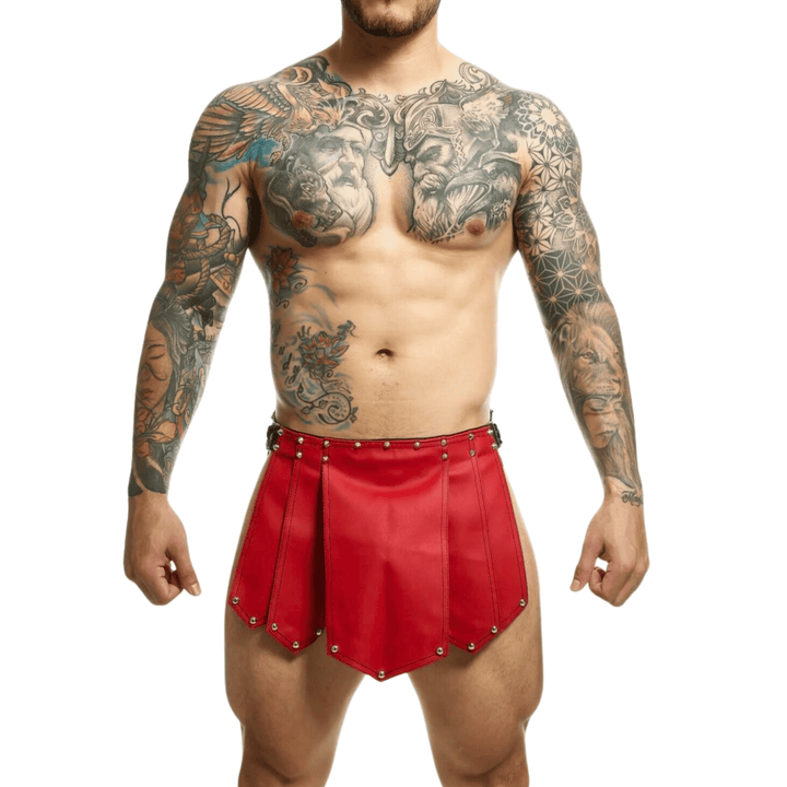 premium red leather kilt,
men genuine leather kilt,
real leather gladiator kilt,
red leather kilt for men,
men’s leather warrior skirt,
genuine leather roman kilt,
real leather costume kilt,
premium leather costume,
festival men’s leather fashion,
authentic gladiator outfit,
men’s genuine red leather gladiator kilt for cosplay,
handmade real leather roman warrior kilt,
authentic leather gladiator armor skirt for men,
premium red leather kilt for costume and cosplay,
men’s real leather roman costume kilt,
