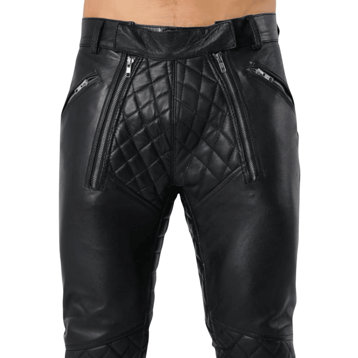Men's leather pants,
Quilted leather pants,
Black leather pants,
Biker leather pants,
Genuine leather pants,
Motorcycle leather pants,
Leather trousers for men,
Slim fit leather pants,
Leather biker gear,
Padded leather pants,