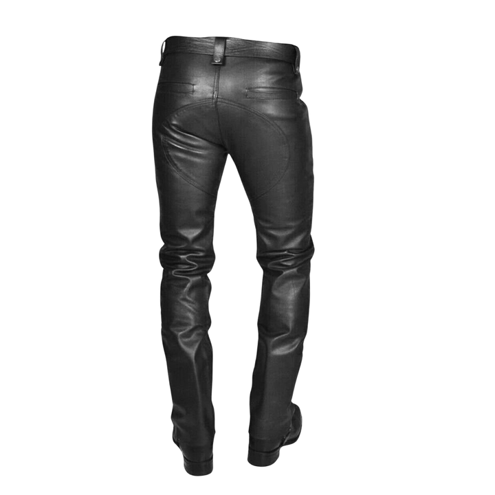 leather rockstar pants,
men’s leather fashion wear,
men’s black genuine leather biker pants,
slim fit men’s leather pants with zipper pockets,
real cowhide leather pants for motorcycle riding,
double zipper black leather trousers for men,
men’s leather pants for concerts and cosplay,
durable genuine leather trousers for bikers,
luxury black leather slim fit pants men,
leather pants with belt loops and back pockets,
leather outfits for men,
leather streetwear pants,
men’s leather bottoms,
