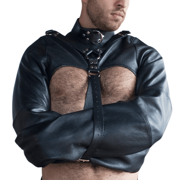open chest straight jacket,
leather bondage straight jacket,
BDSM straight jacket,
fetish leather straight jacket,
bondage restraint jacket,
open chest bondage jacket,
leather straight jacket with straps,
men’s fetish straight jacket,
kinky leather restraint jacket,
black leather open chest bondage straight jacket,
BDSM fetish leather straight jacket with straps,
men’s bondage leather straight jacket harness,
open chest kinky leather restraint jacket,
leather bondage gear straight jacket,