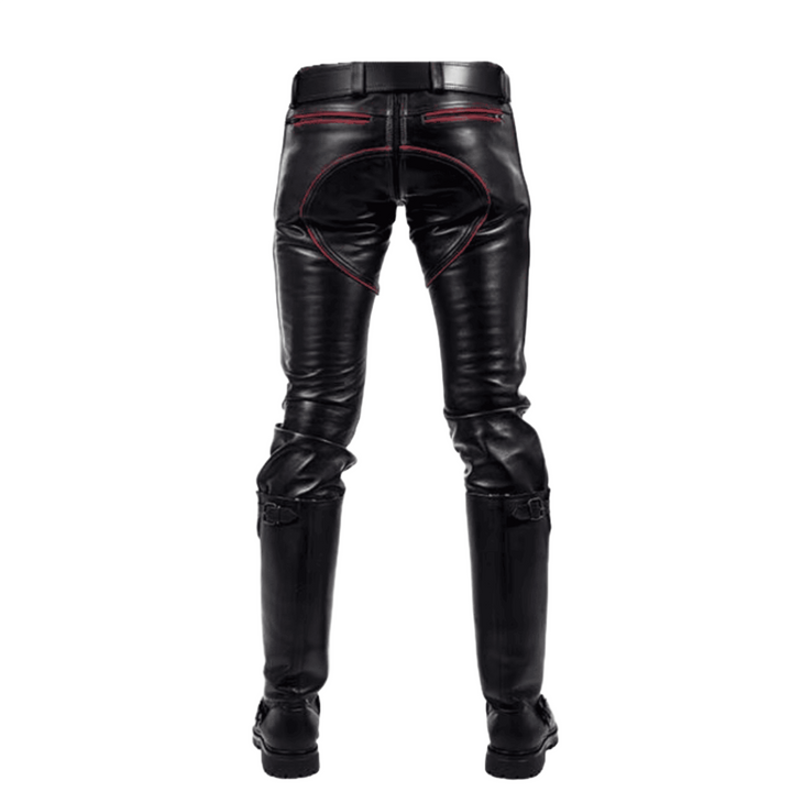 Men Genuine Leather Pants Trousers