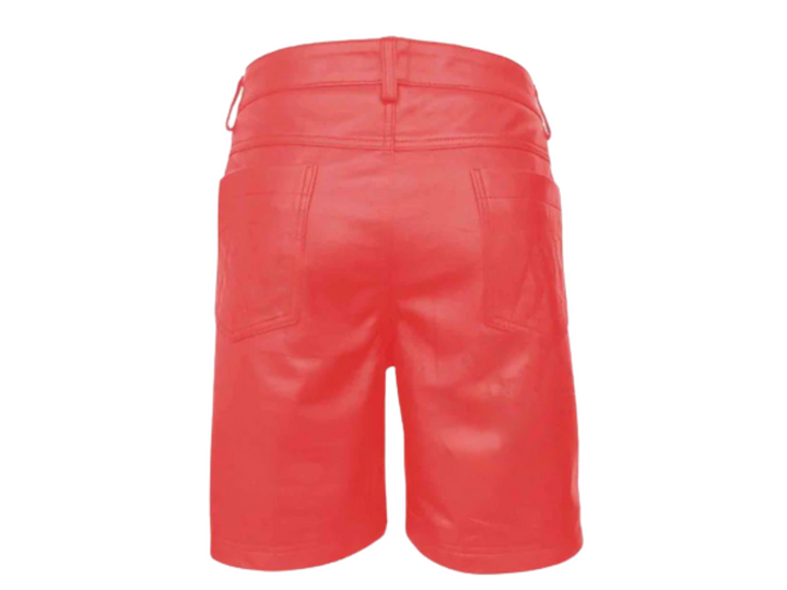 Women Lambskin Leather Shorts - Custom Handmade Bermuda Shorts with Pockets - Attileo Handmade Adult Leather Products