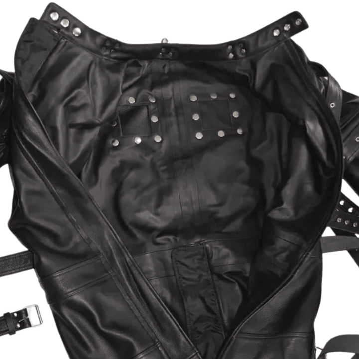 Leather sleep sack,
Bondage sleep sack,
Full body sleep sack,
Straitjacket sleep sack,
BDSM sleep sack,
Leather bondage sack,
Full body leather restraint,
Bondage straitjacket,
Enclosure bondage gear,
Leather bondage gear,
Fetish sleep sack,
Adult bondage sack,
Leather restraint sack,
Heavy duty sleep sack,
Sensory deprivation suit,
Leather encasement gear,
Extreme bondage leather sleep sack,