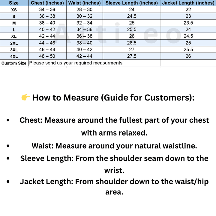 Bondage straight jacket size chart