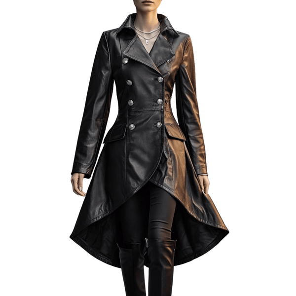 Women's leather trench coat,
Victorian style trench coat for women,
Gothic trench coat,
Steampunk trench coat,
Corset back coat,
High low leather coat,
Black trench coat women,
Leather coat women,
Gothic jacket,
leather coat,
Women's gothic steampunk leather coat,
Double breasted leather trench coat,
Leather high low jacket for women,
Long gothic coat with corset back,
Black genuine leather steampunk coat,
Leather cosplay coat for women,
Gothic fashion leather jacket,
Steampunk costume coat for ladies