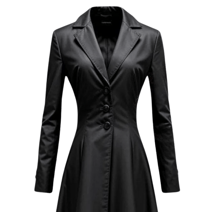 women's long black genuine leather trench coat,
Women's leather trench coat,
Long black leather coat,
Gothic leather coat for women,
Gothic fashion coat,
Cosplay outerwear,
Luxury leather apparel,
High fashion women’s coat,
Leather fashion statement,
Women’s timeless wardrobe pieces,
Black formal long coat,