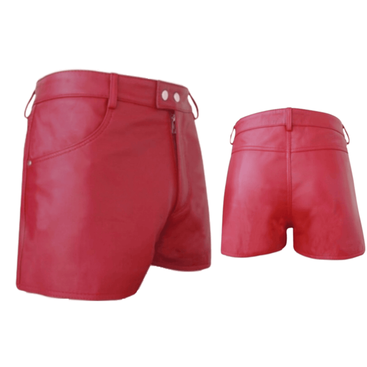 Women Lambskin Leather Shorts - High Waist Slim Fit Casual Party Club Wear Custom Handmade Women Shorts with Pockets - Attileo Handmade Adult Leather Products